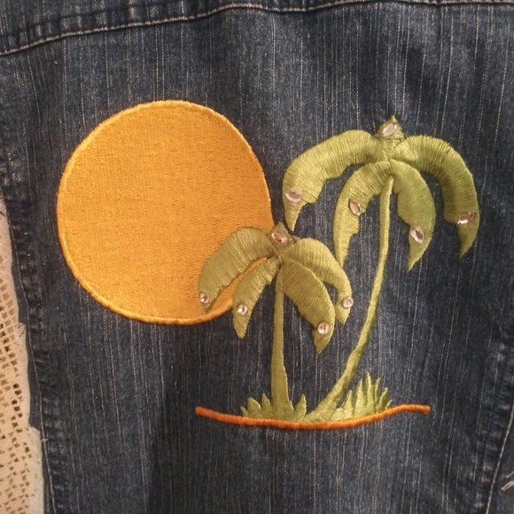 2406 Jeaniemade Size 14 Alfred Dunner Upcycled Stretch Jean Jacket - Picture 6 of 10